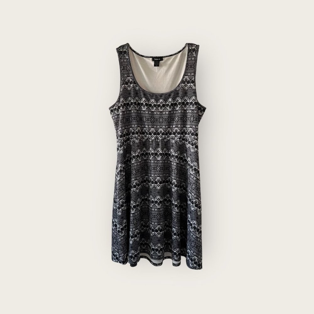 torrid Black and White Patterned Midi Tank Dress
